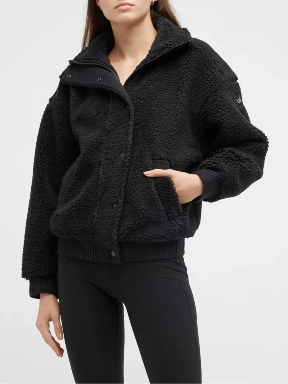 ALO Yoga Black Teddy Sherpa Jacket